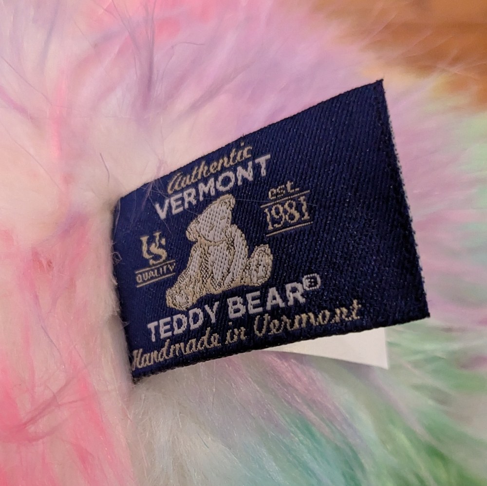 Vermont Teddy Bear True Colors United Rainbow Plush Stuffed Cyndi Lauper Bear - Picture 15 of 16